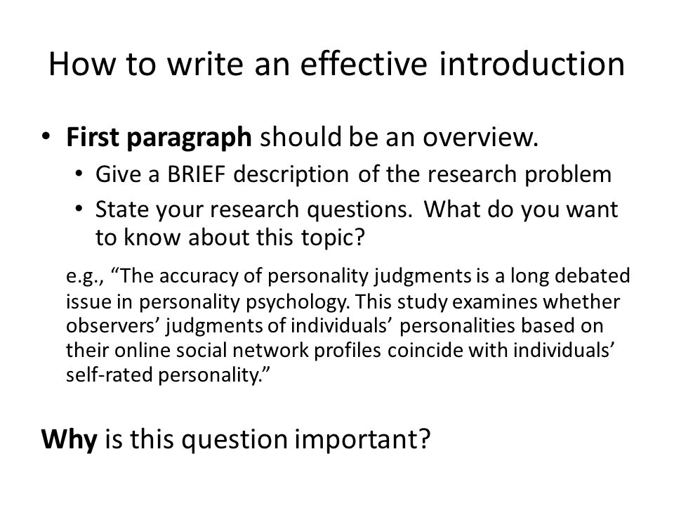 writing a perfect introduction paragraph research